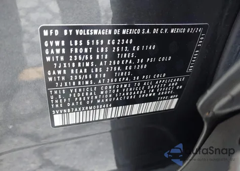 2024 Volkswagen Tiguan 2.0T Se/2.0T Wolfsburg Edition z USA, uszkodzony, nr VIN 3VVNB7AXXRM098454